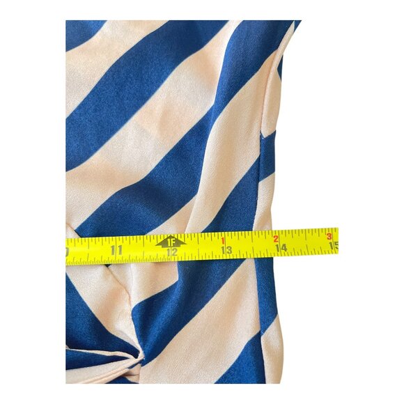 Size 2 100% Silk Diane Von Furstenburg Striped Leron Dress Short sleeves - Picture 12 of 13